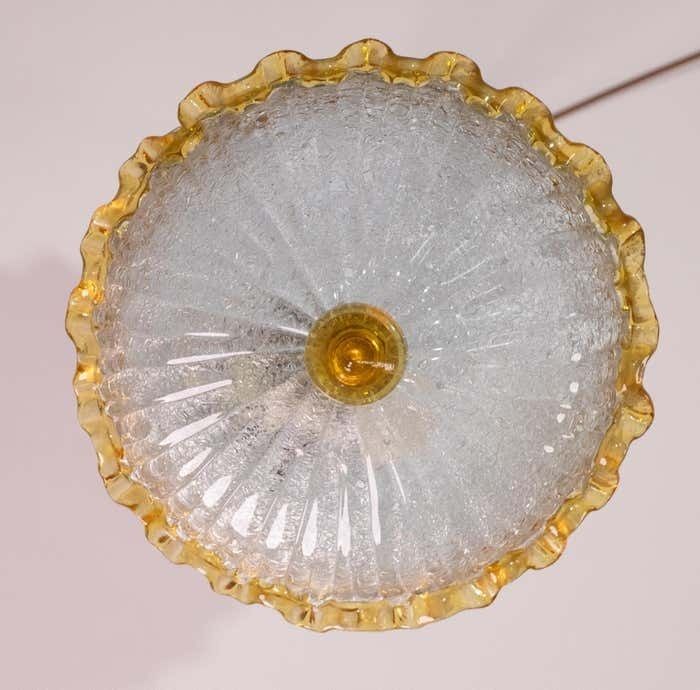 photo for sale Charming Italian Orange Murano Glass Ceiling Fixture, Murano, 1960