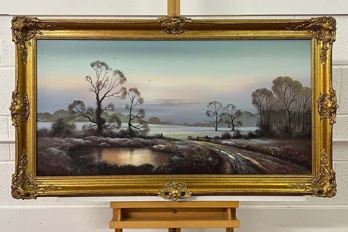 Wendy Reeves Winter Mist At A Farm In The English Countryside By 20th Century British Artist photo 2450.0
