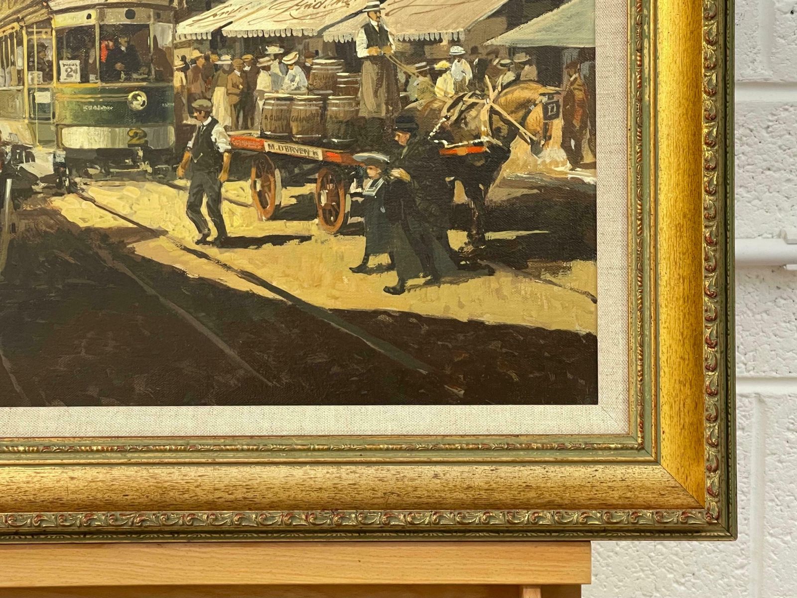 Robert D Beattie Oil Painting Of Kingstown Dublin In 1910 By Modern Impressionist Irish Artist  1950 Circa photo vintage