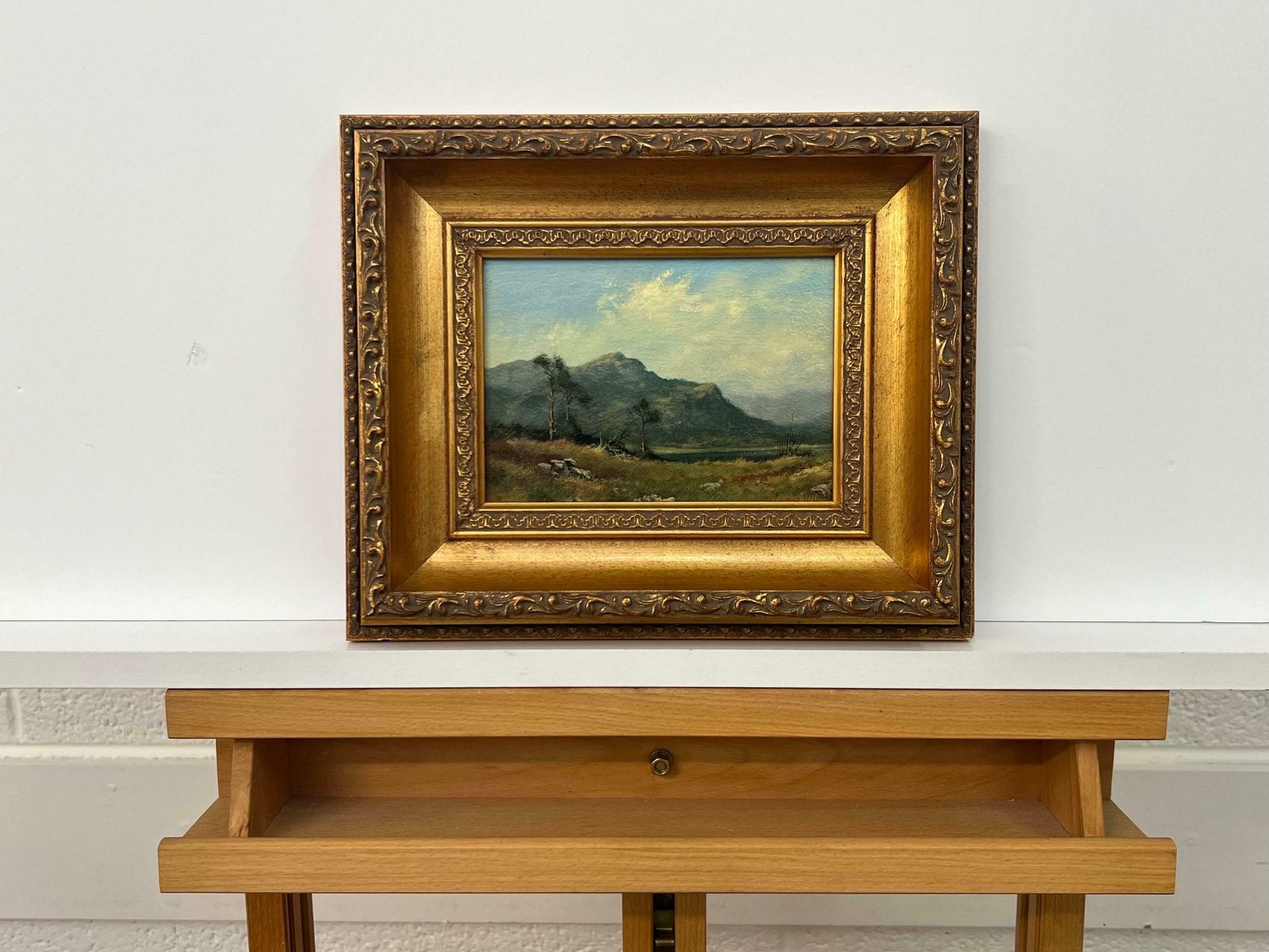 James Wright Painting Of A Mountain In Lake District England By 20th Century British Artist 1980 Circa photo for sale