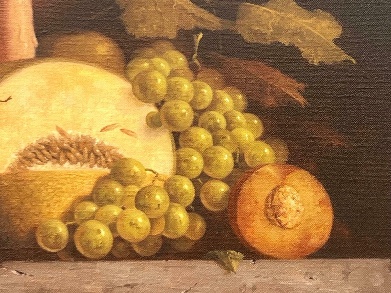Art Howard Shingler Traditional Interior Still Life Oil Painting Of Fruit & Candle By British Artist 1985 Circa photo