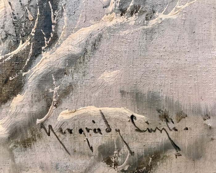 Laszlo Neogrady 20th Century Painting Of A Hungarian Winter Wonderland Forest River Snow Scene Circa 1925 photo buy