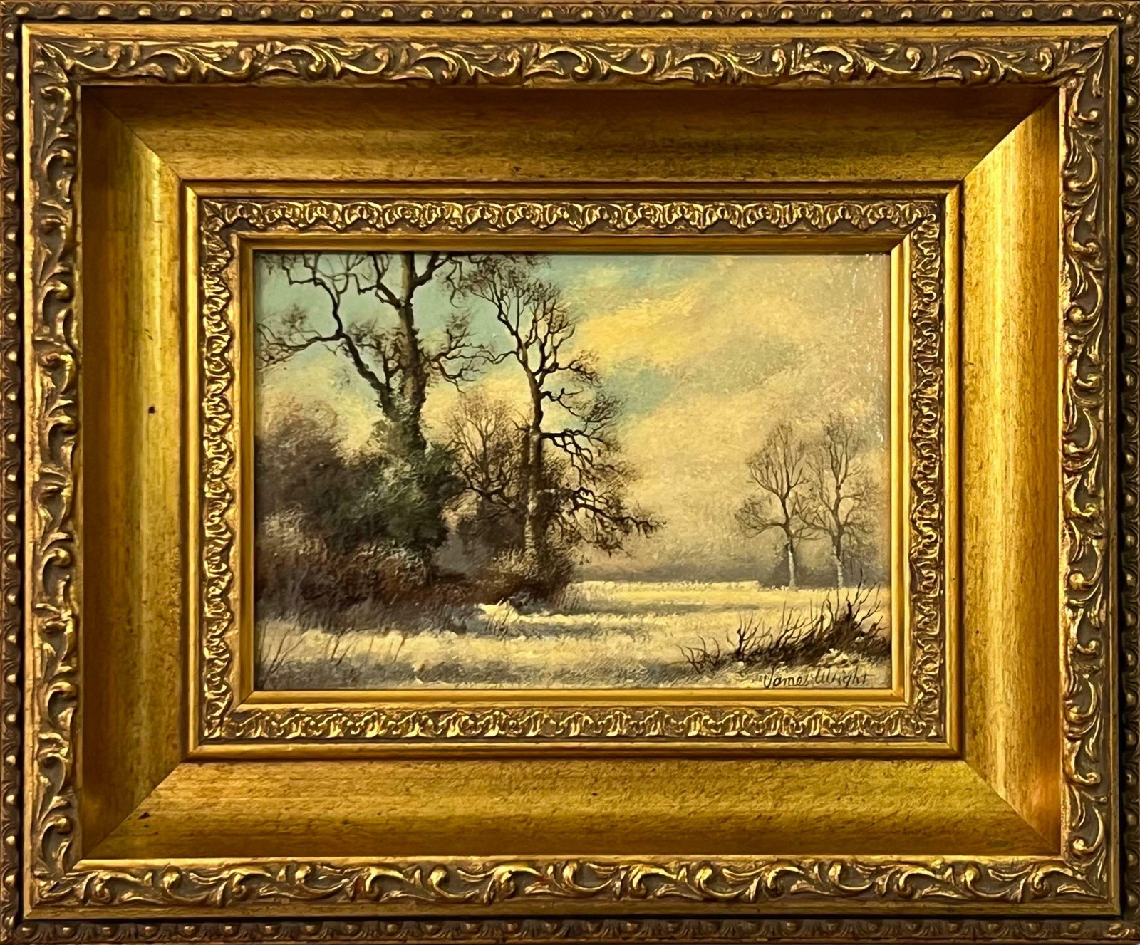 James Wright Winter Landscape Snow Scene In The English Countryside By 20th Century Artist  1980 Circa