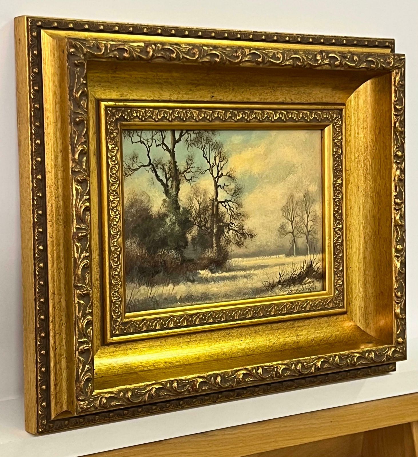 James Wright Winter Landscape Snow Scene In The English Countryside By 20th Century Artist  1980 Circa photo furniture