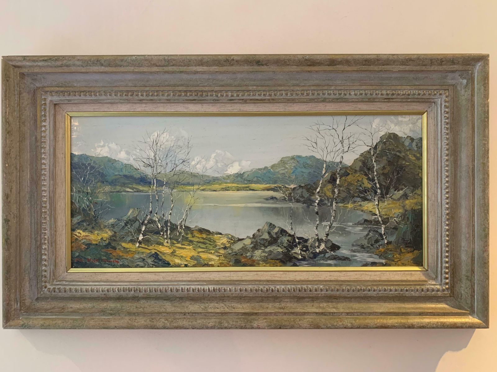 Charles Wyatt Warren Oil Painting Of Snowdon Mountains & Lakes In Wales By Modern British Artist  1975 Circa photo for sale