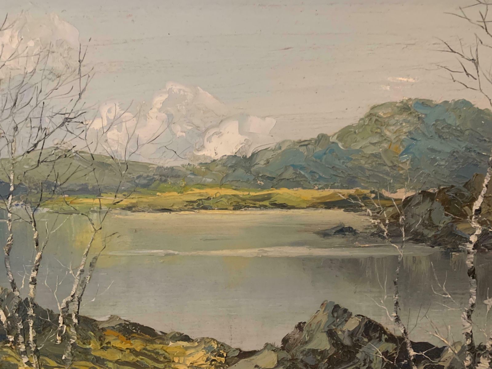 photo furniture Charles Wyatt Warren Oil Painting Of Snowdon Mountains & Lakes In Wales By Modern British Artist  1975 Circa