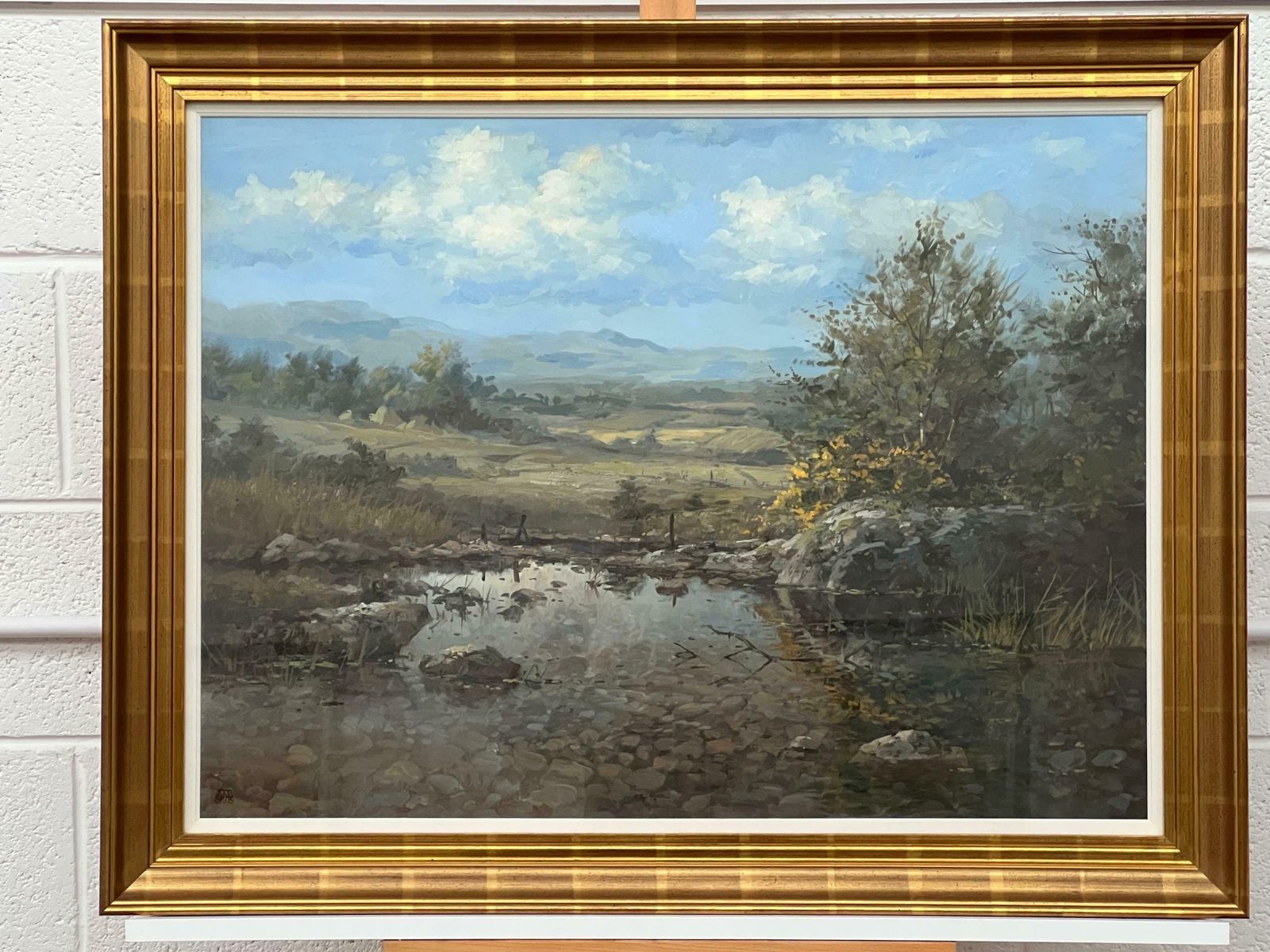 Joop Smits River Landscape Painting With Mountains & Trees By 20th Century Dutch Artist  1995 Circa photo vinterior