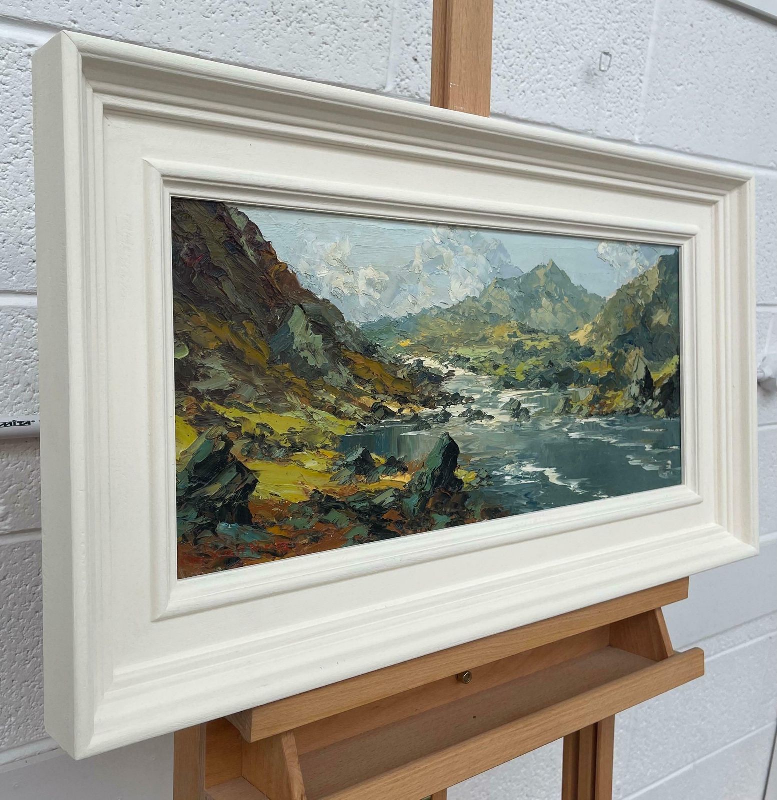 Charles Wyatt Warren Original Impasto Oil Painting Of River Mountain Scene In Wales By British Artist  Mid 20th Century photo furniture