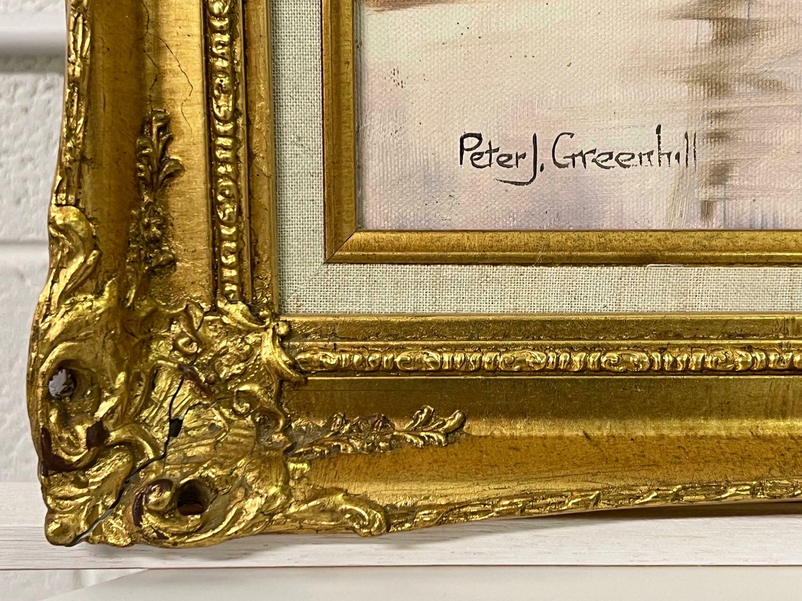 Peter J Greenhill Oil Painting Of An English Country Landscape By 20th Century British Artist 1980 Circa photo for sale