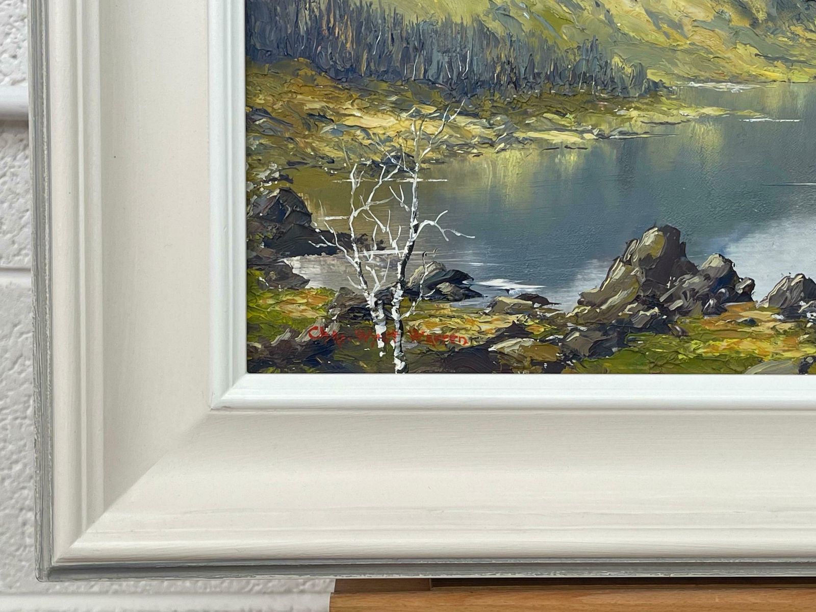Charles Wyatt Warren Mountain Lake Landscape Impasto Oil Painting By 20th Century British Artist  Mid 20th Century photo vinterior