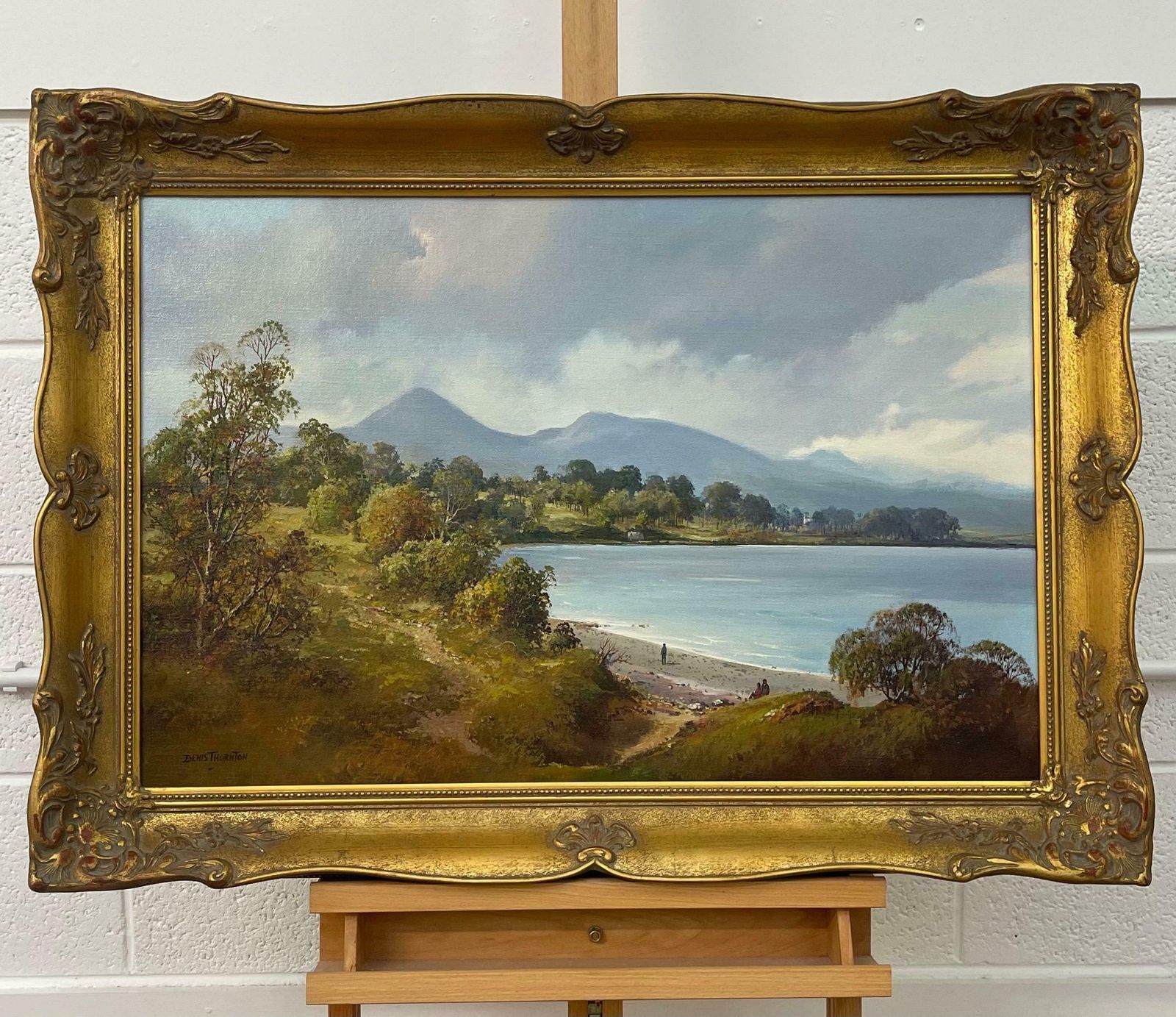Denis Thornton Original Post War Painting Of Mournes From Duldrum Ireland By Modern Artist  1980 Circa photo vintage