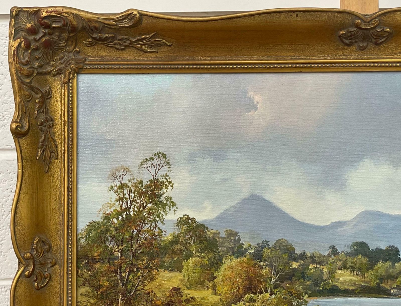 photo vinterior Denis Thornton Original Post War Painting Of Mournes From Duldrum Ireland By Modern Artist  1980 Circa