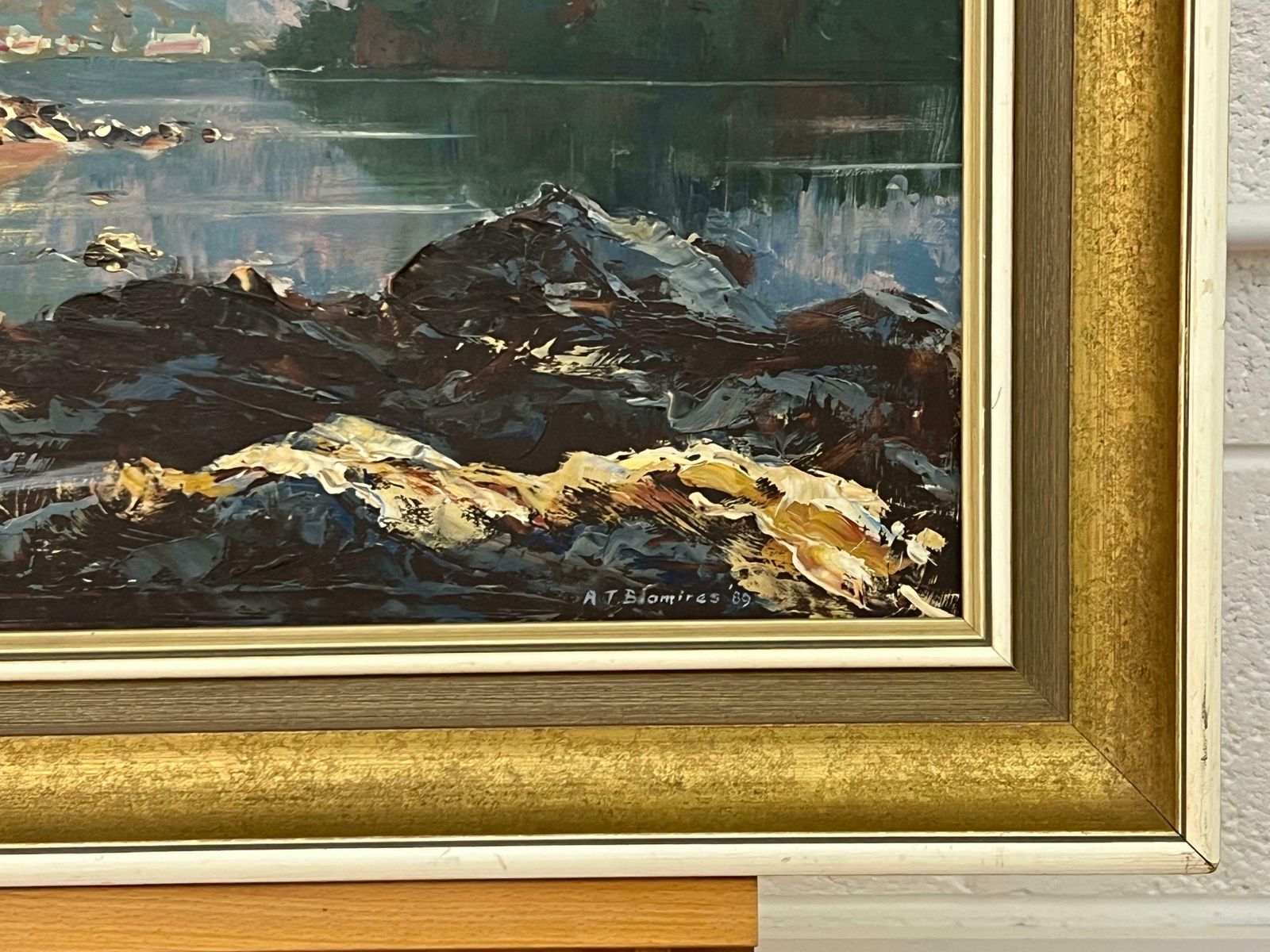 photo furniture Arthur Terry Blamires Oil Painting Of Derwent Water English Lake District By British Landscape Artist 1989