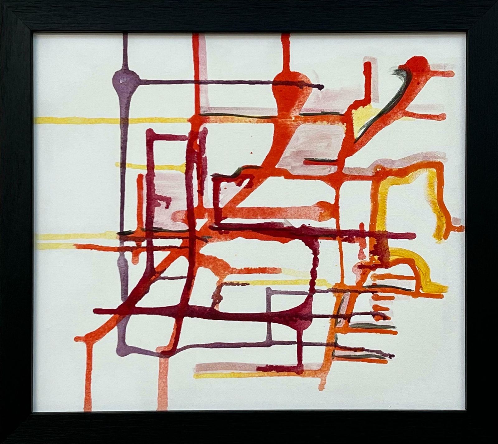 Angela Wakefield Early Abstract Art Purple Orange & Yellow On White Background By British Artist 2004 photo for sale