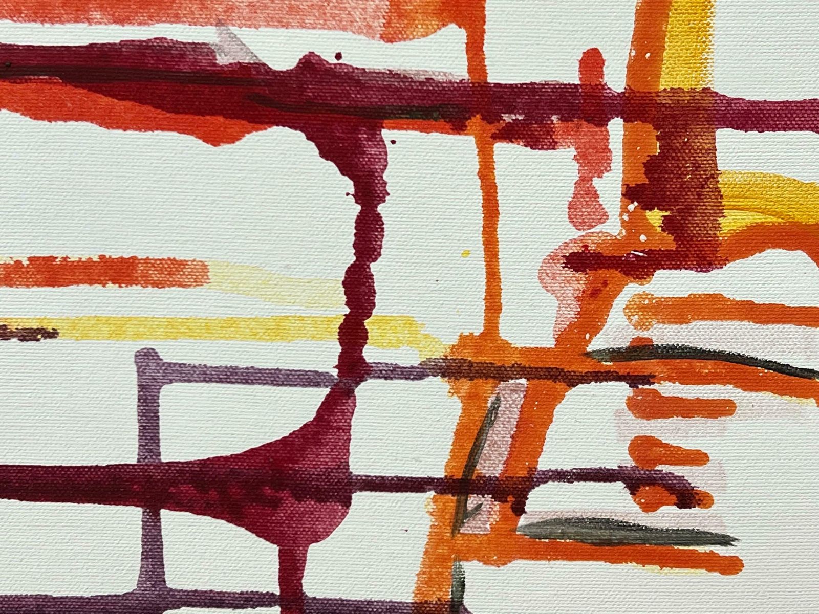 Art Angela Wakefield Early Abstract Art Purple Orange & Yellow On White Background By British Artist 2004 photo