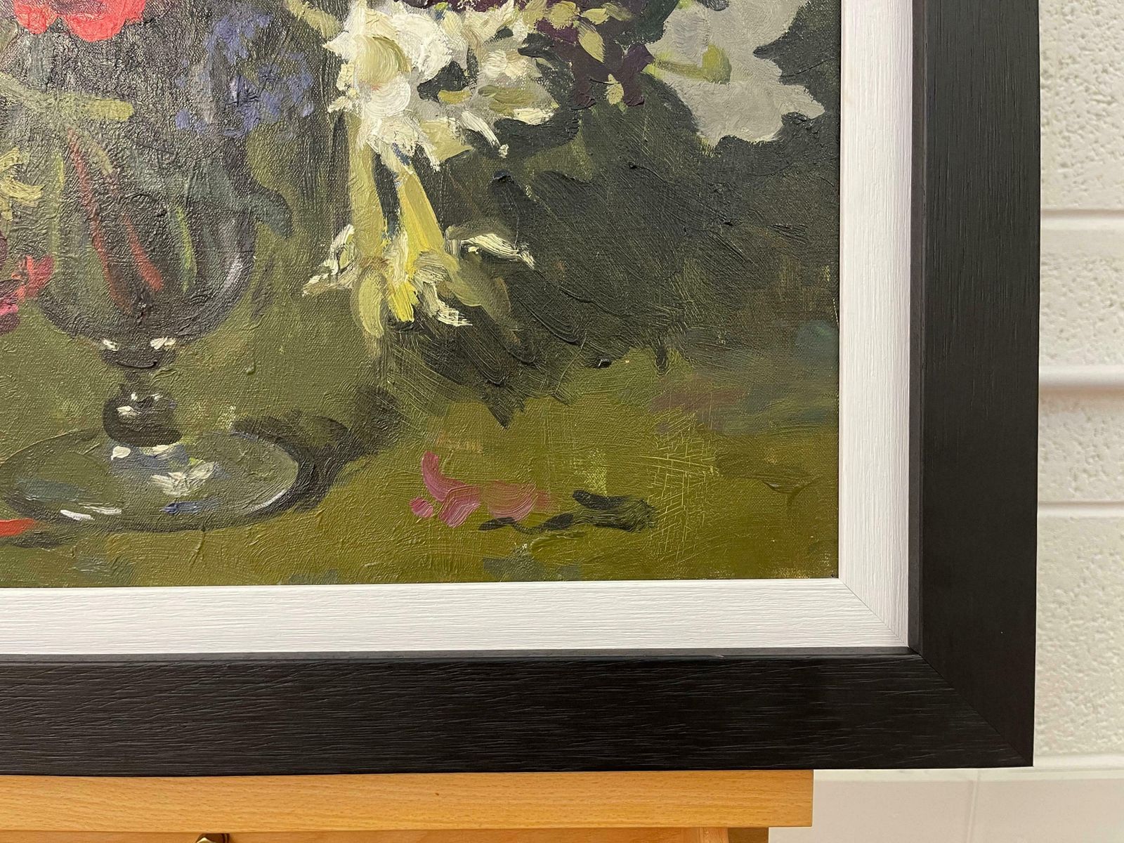 John Whitlock Codner Rwa Still Life Oil Painting Of Flowers In Glass Vase By 20th Century British Artist  1977
