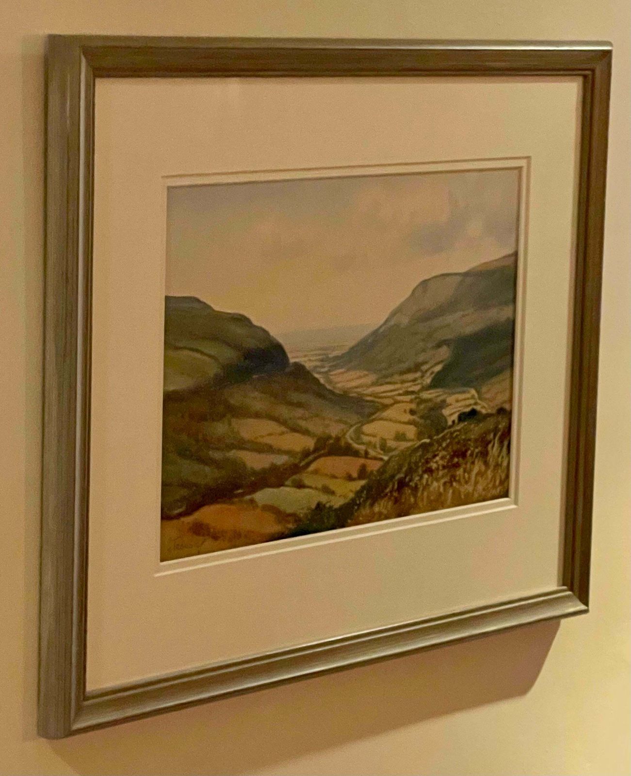 George Trevor Watercolour Of Ireland Valley Countryside By 20th Century Irish Artist  1980 Circa photo furniture