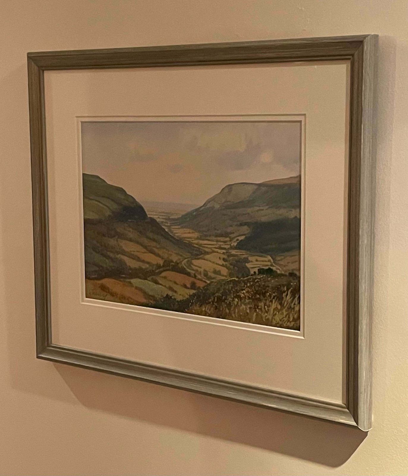 George Trevor Watercolour Of Ireland Valley Countryside By 20th Century Irish Artist  1980 Circa photo Art