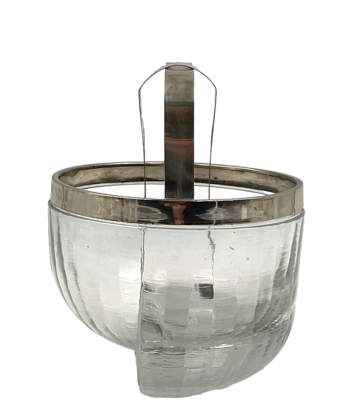 Hollywood Regency Silver Cocktail Set, Taddei Sestini, Kristal Krisla Italy 1970s photo vinterior