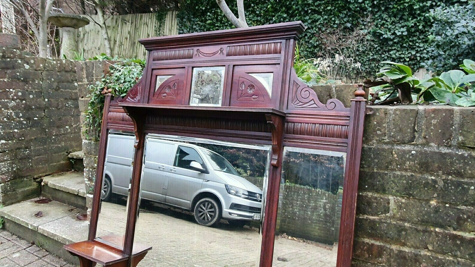 photo for sale Huge Victorian Mahogany Over Mantel Mantle Mirror Fireplace 125 X 136 Cm 8 Different Mirrors