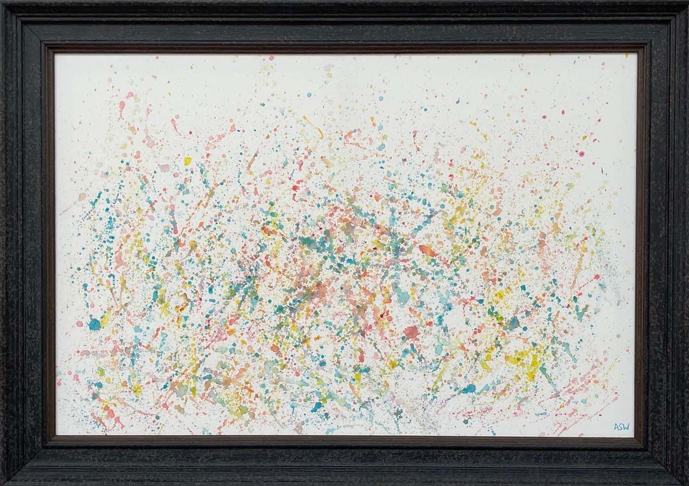 Angela Wakefield Colourful Abstract Flowers On White Background By Contemporary British Artist 2021