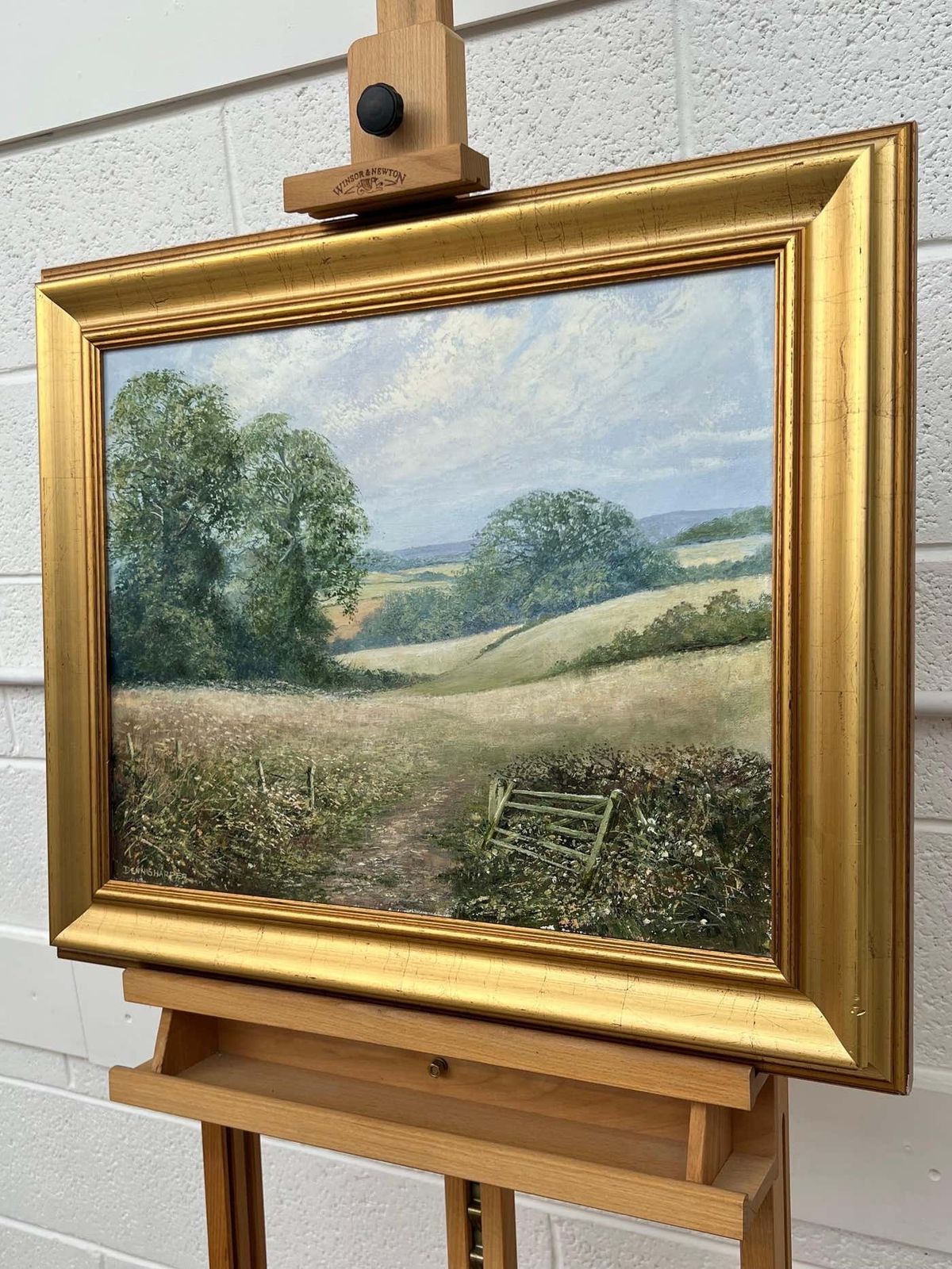 Dennis Harper Rural Field Landscape Oil Painting Of An Idyllic English Countryside Scene 1995 photo Art