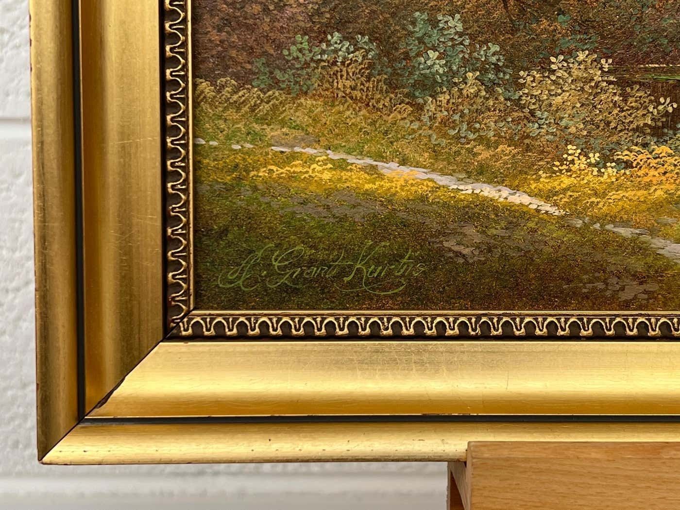 photo vinterior Andrew Grant Kurtis Mountain Lake Oil Painting Of A Loch In The Scottish Highlands By British Artist 1980 Circa