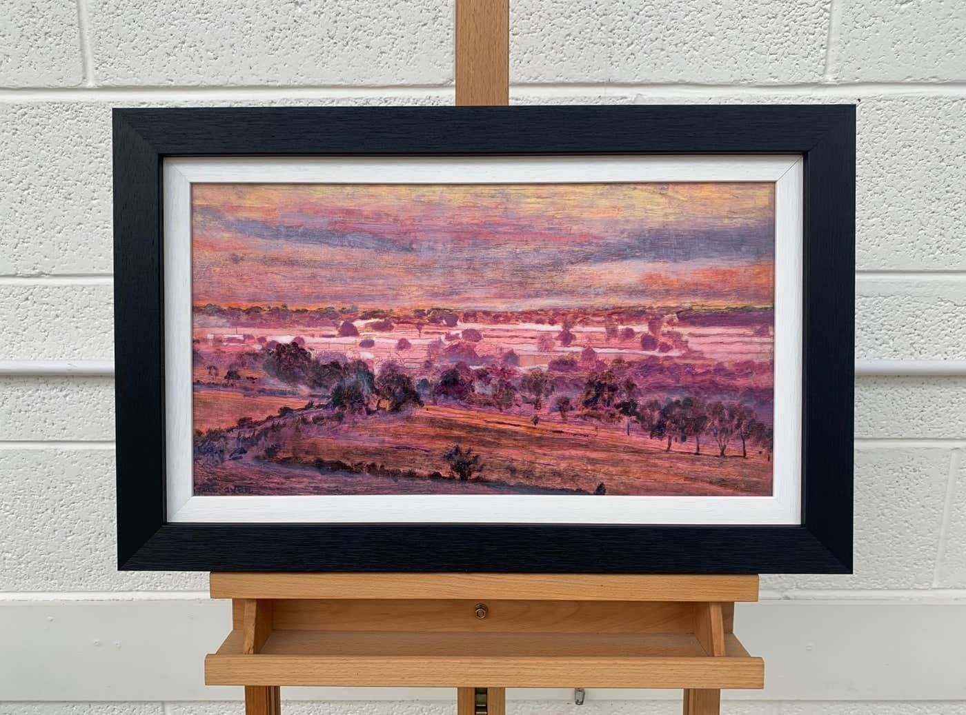 photo furniture Gabrielle Cravenwinter Trees Landscape On A Misty Morning With Pinks & Purples By British Artist 2000 Circa