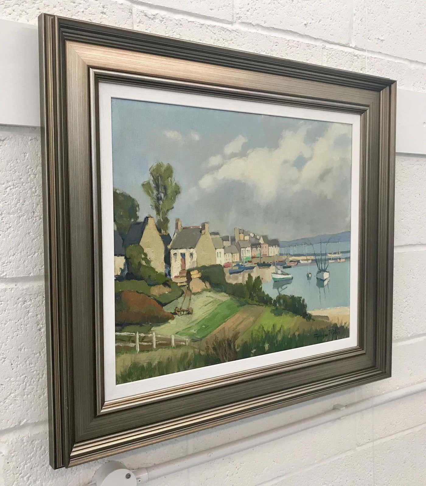 George Charles Robin Brittany Coastal Painting France By Modern French Impressionist Landscape Artist Circa 1950 photo furniture