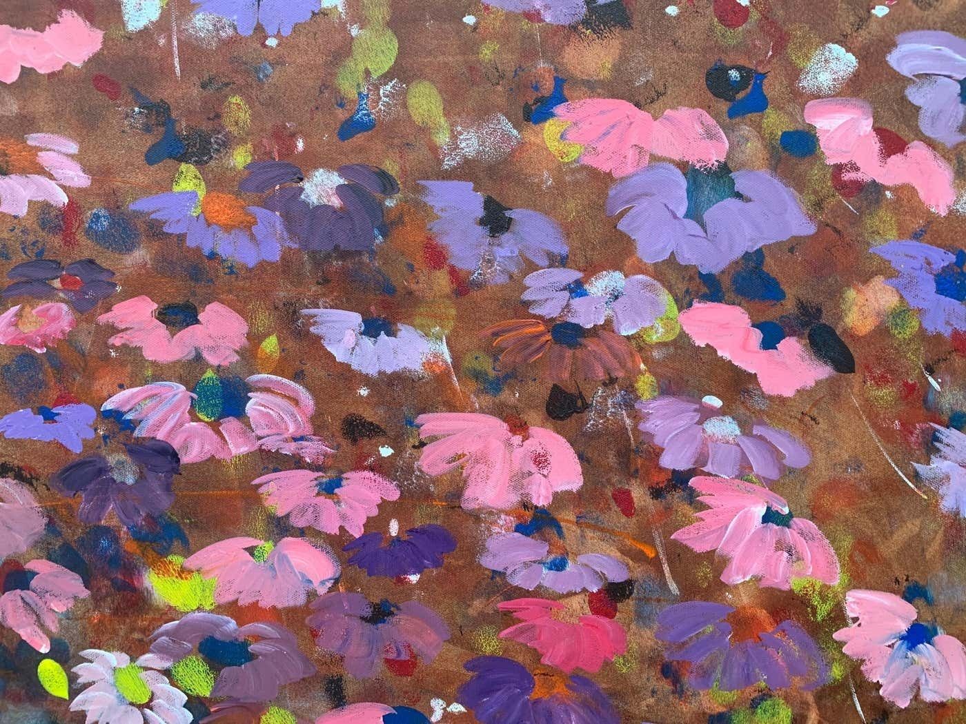 photo furniture Angela Wakefield Abstract Pink & Purple Flowers Interior Design By British Contemporary Artist 2001