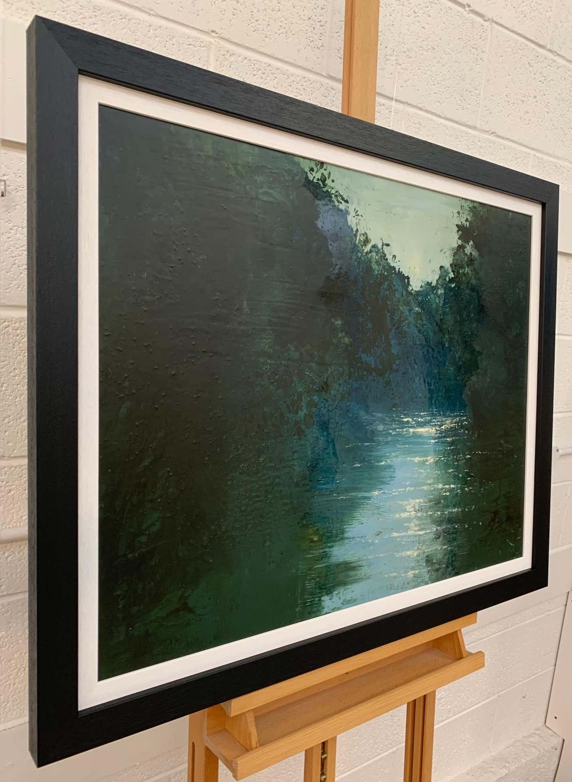 Colin Halliday Impressionistic English River Landscape Original Oil Painting By British Artist 2007 photo furniture