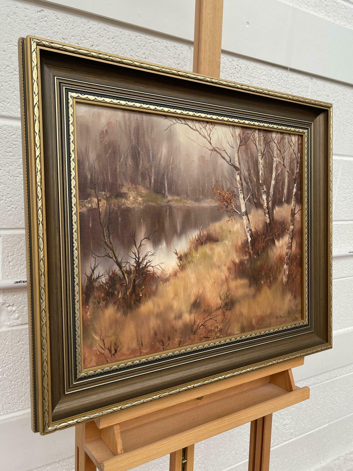 Tom Stephenson Oil Painting Of River Landscape In Ireland Countryside By Modern Irish Artist 1984 photo furniture