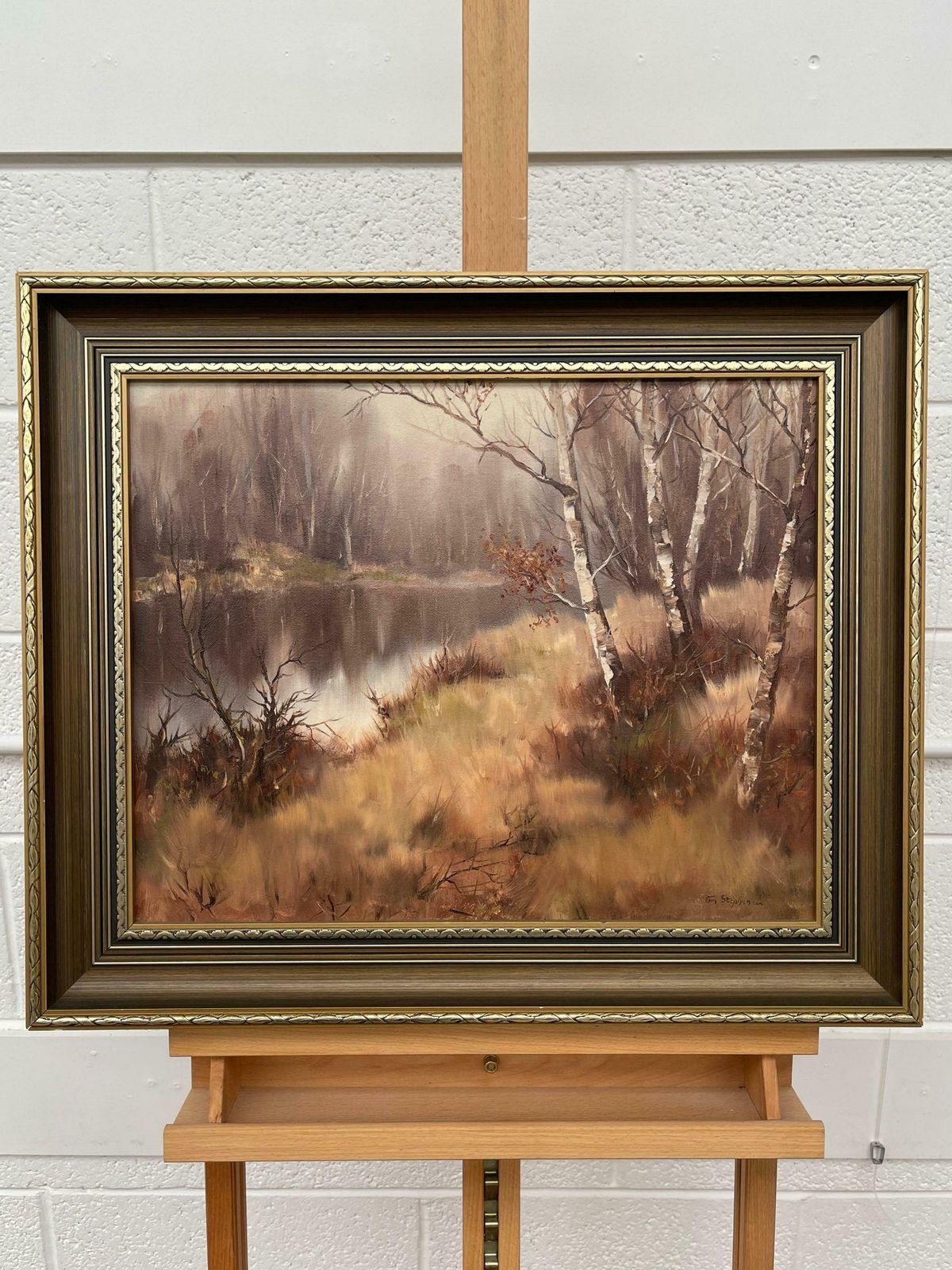 Tom Stephenson Oil Painting Of River Landscape In Ireland Countryside By Modern Irish Artist 1984 photo for sale