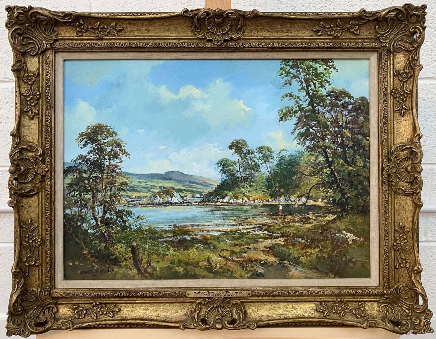 Denis Thornton Original Post War Oil Painting Of Mulroy Bay Donegal Ireland By Irish Artist 1980 Circa photo furniture