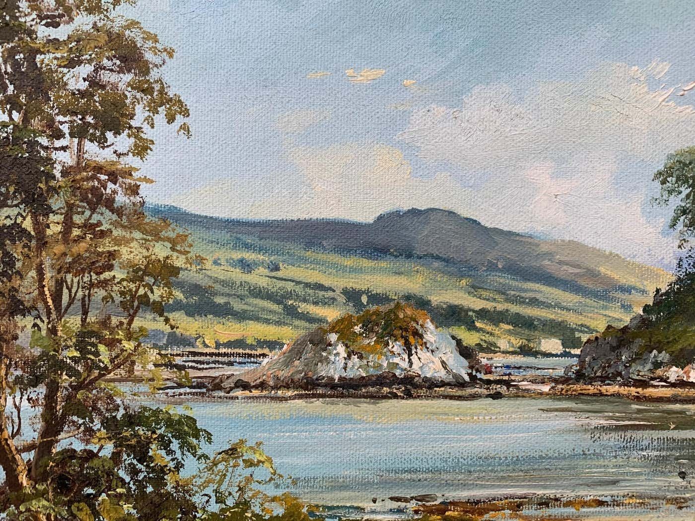 Denis Thornton Original Post War Oil Painting Of Mulroy Bay Donegal Ireland By Irish Artist 1980 Circa photo vintage