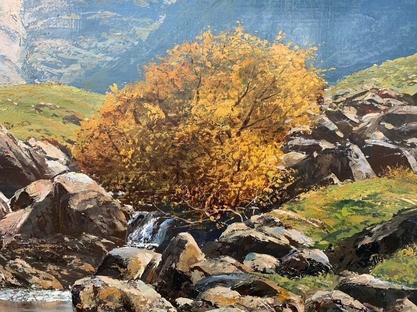 Art Arthur Terry Blamires Oil Painting Of The English Lake District By Modern British Landscape Artist 1986 photo