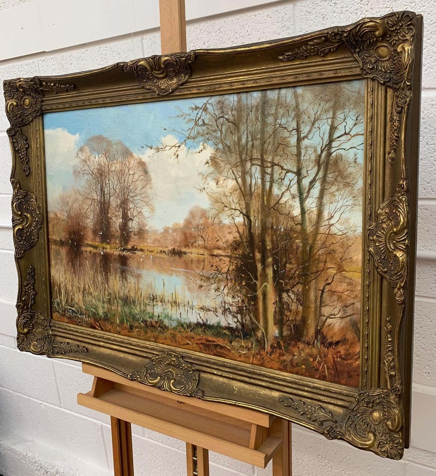 Walter Robin Jennings Winter Gulls Original Landscape Oil Painting By 20th Century British Artist Circa 1970 photo for sale