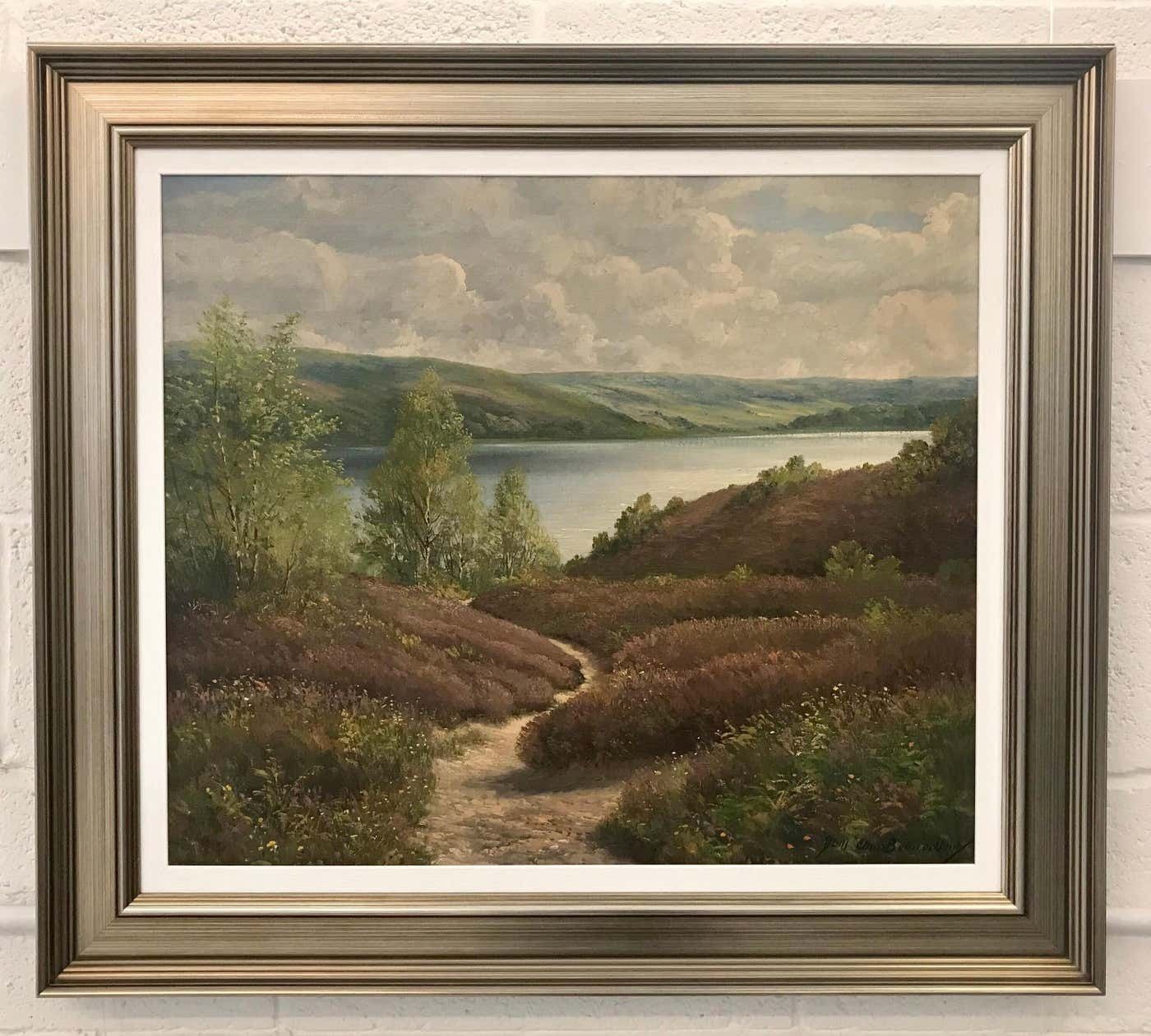 Jens Christian Bennedsen Original Painting Of Sweden Norway Fjord Landscape By Danish Landscape Artist 1940s photo for sale