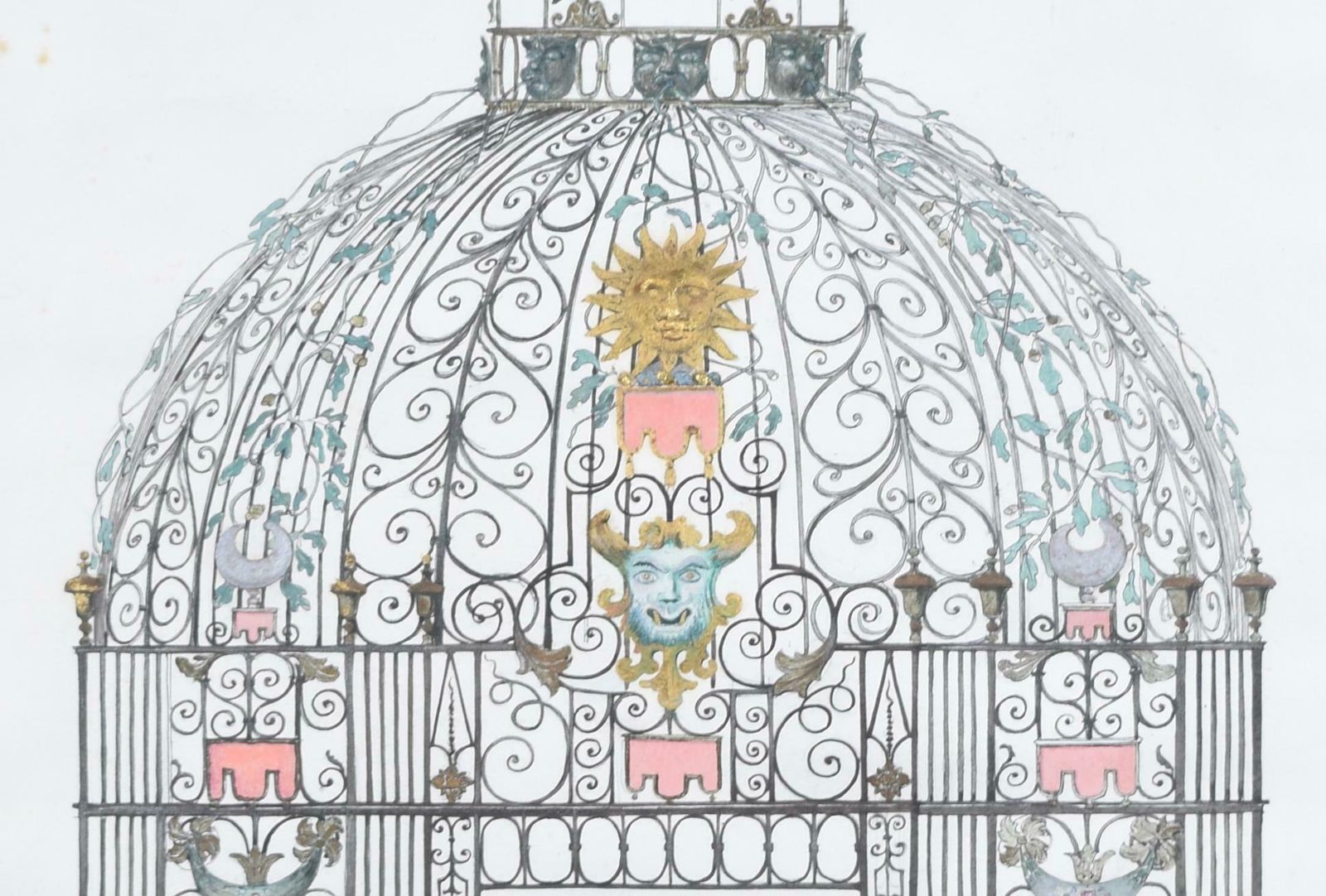 Louis Osman Design For 'Bird Cage' Arbour, Melbourne Hall, Derbyshire By Louis Osman Friba 1958 photo for sale