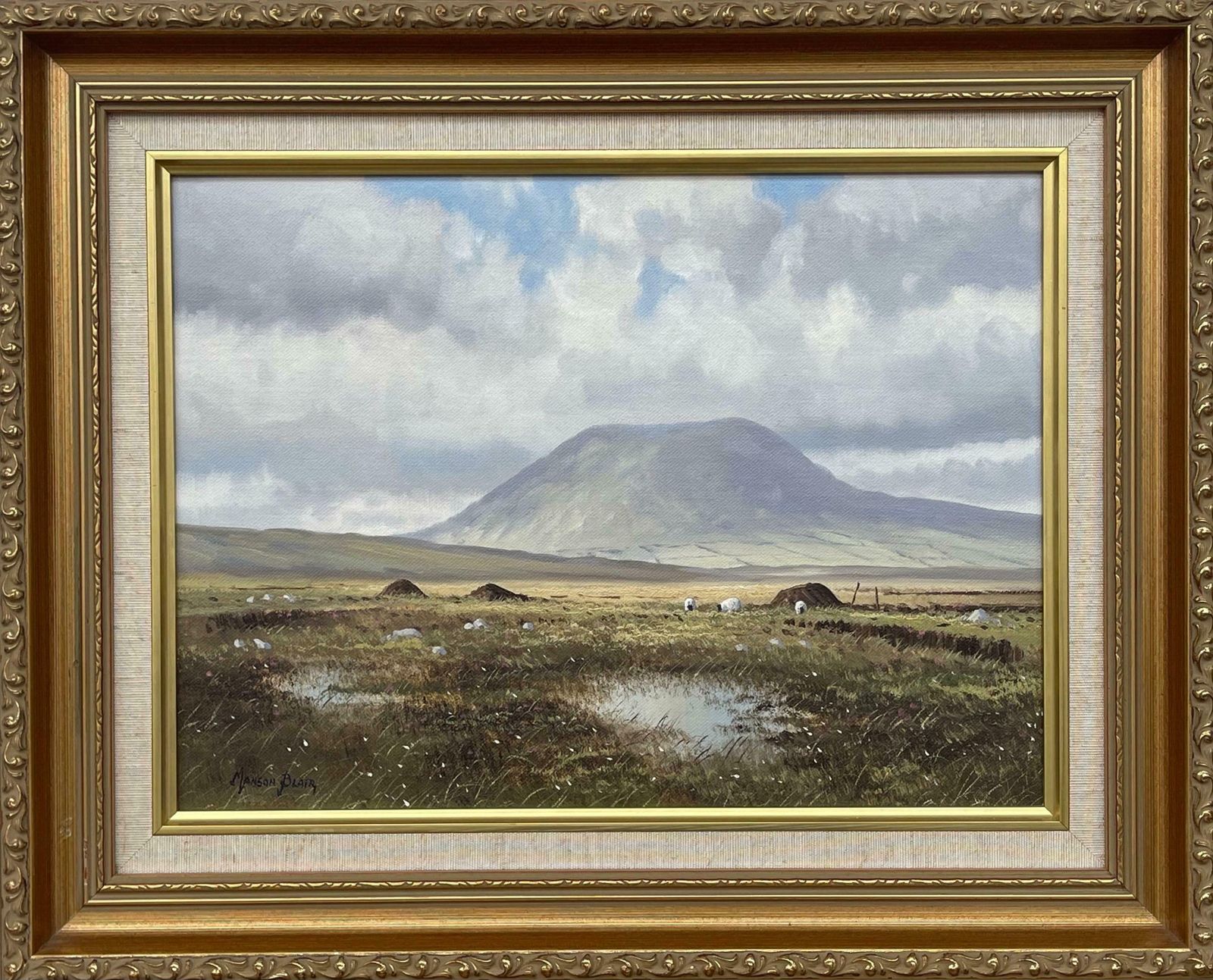 Manson Blair Original Oil Painting Slemish Mountain County Antrim Ireland By Irish Artist 1990 Circa