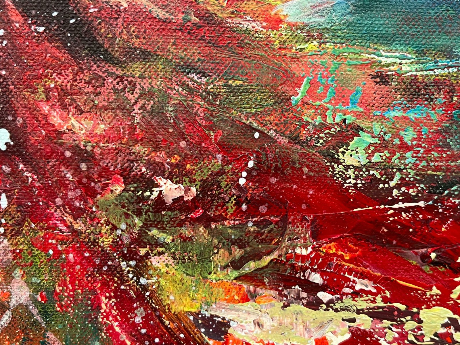 photo buy Angela Wakefield Tree With Red Pink White & Blue Abstract Background By British Landscape Artist 2023