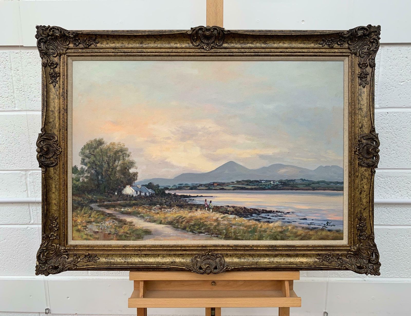 2950.0 William Cunningham Oil Painting Of Murlough Bay With The Mourne Mountains In The Distance Ireland 1990 Circa photo