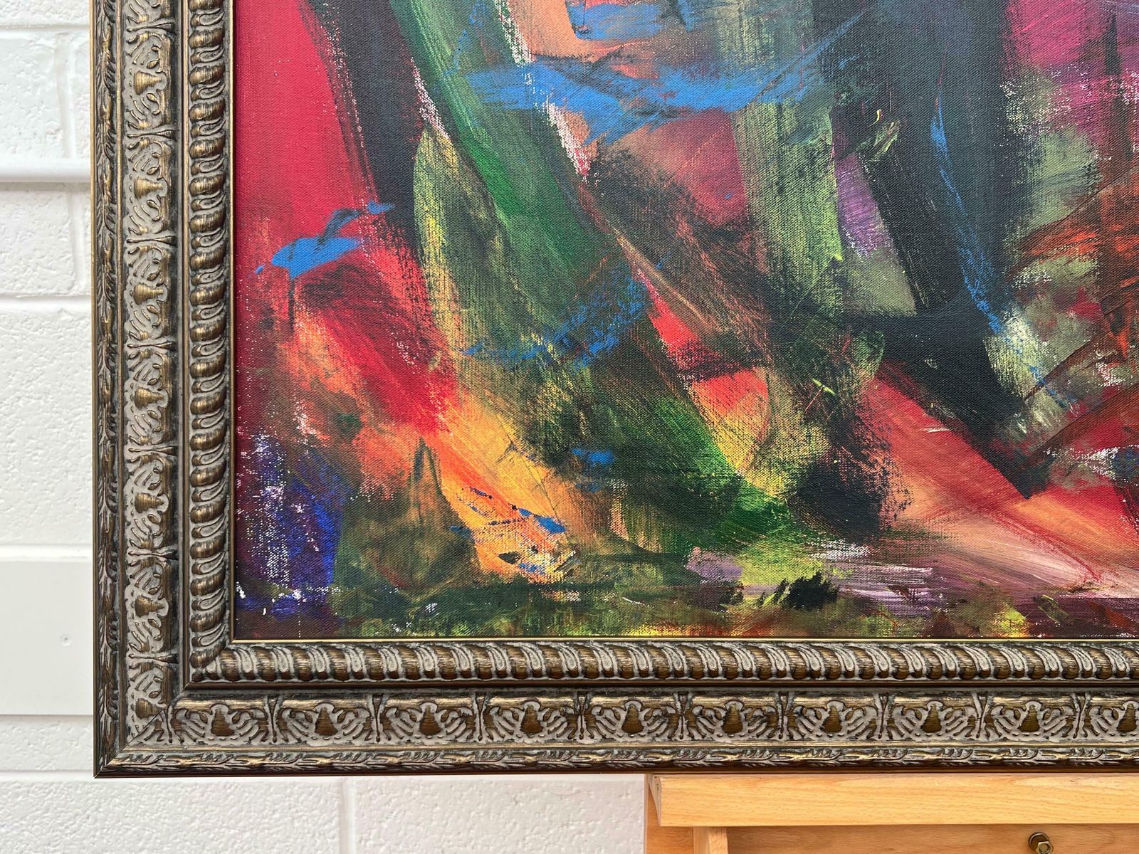 100000.0 Angela Wakefield Blue Red & Green Abstract Expressionist Painting By British Contemporary Artist photo