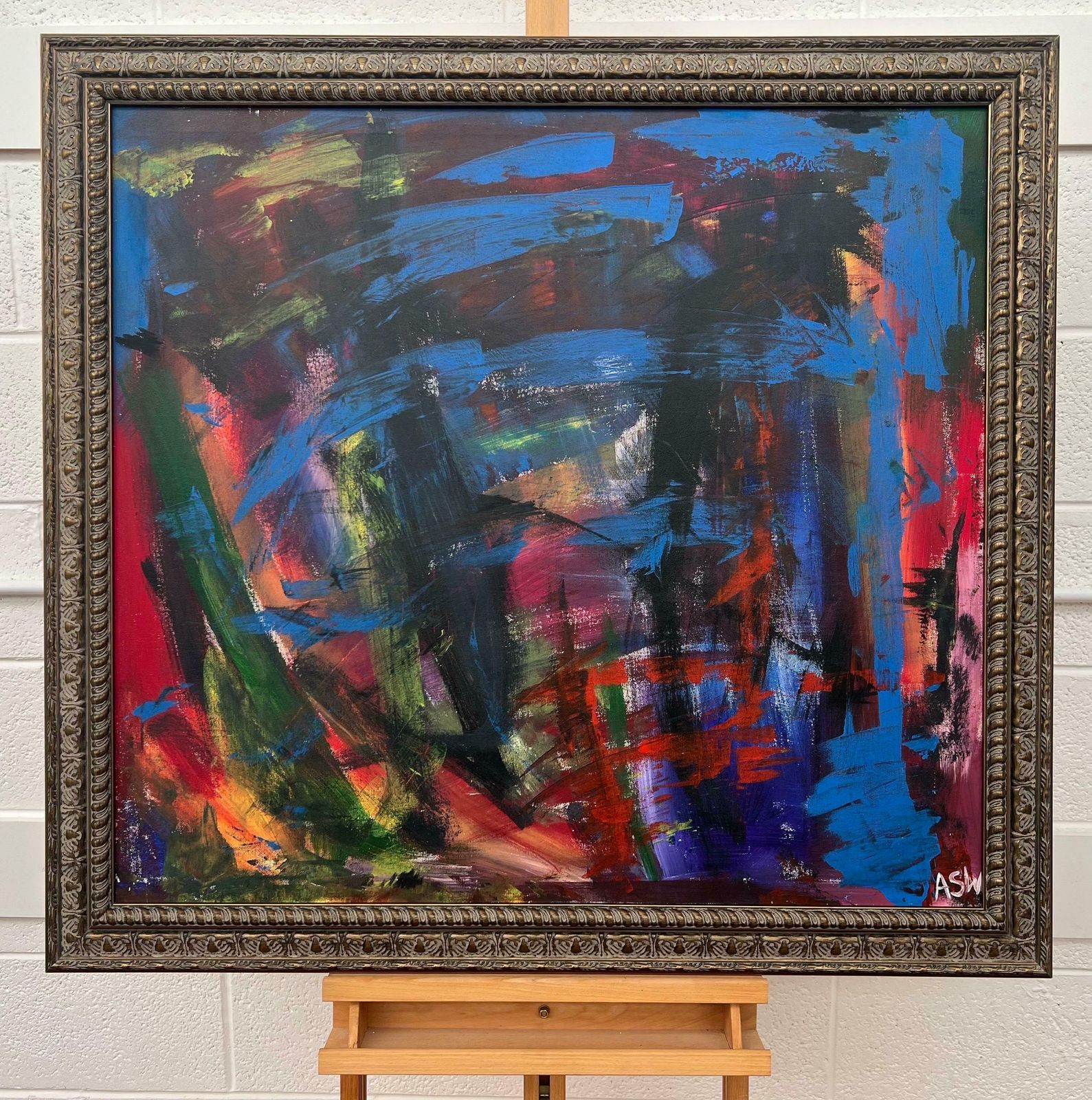 photo buy Angela Wakefield Blue Red & Green Abstract Expressionist Painting By British Contemporary Artist