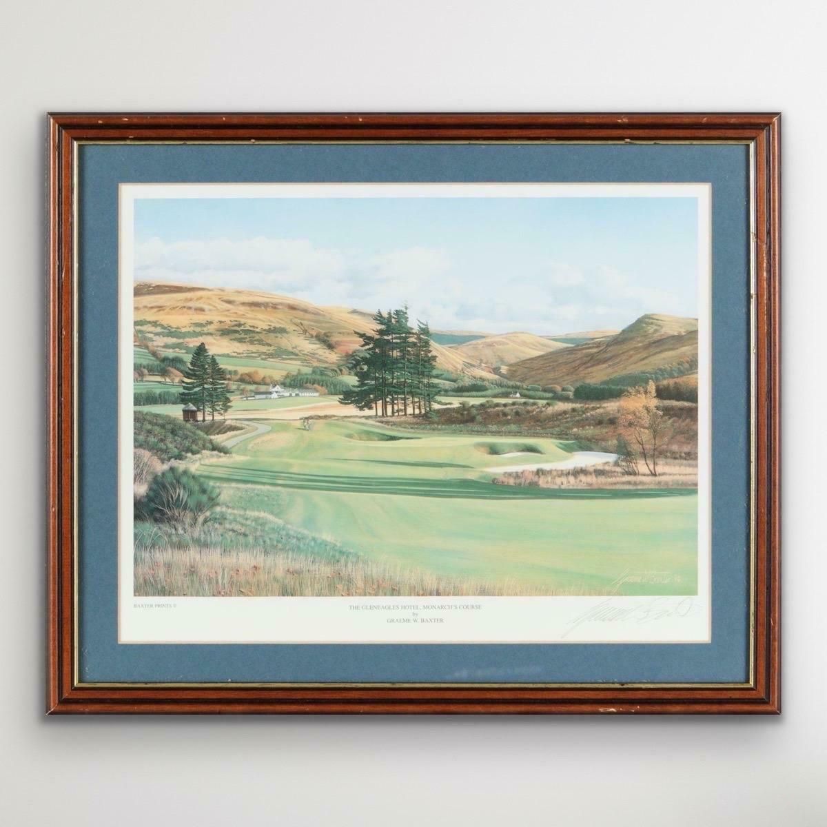 Graeme Baxter Coloured Print Of Photorealist Painting Of Gleneagles Golf Course In Scotland 1994 photo for sale