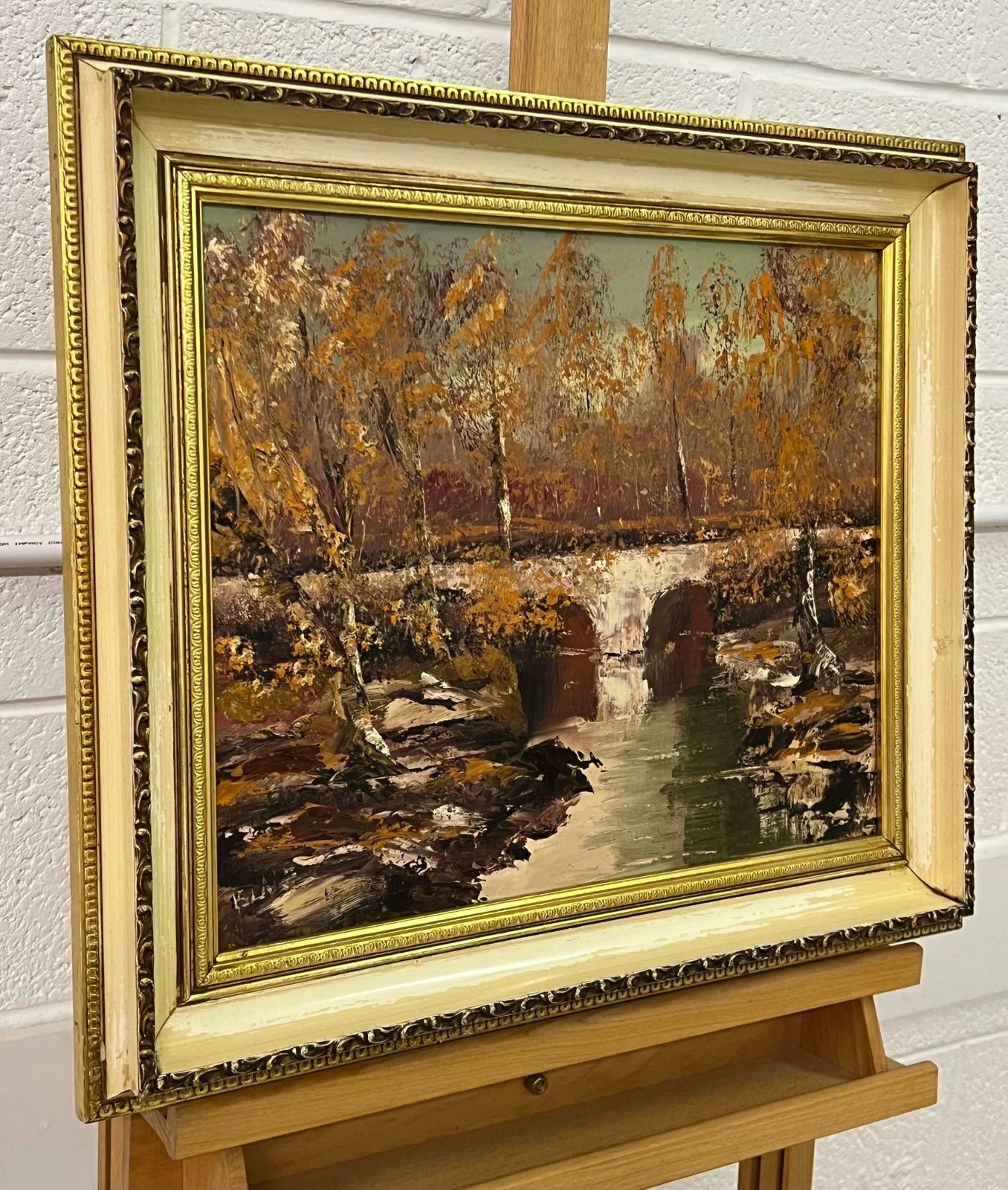 Liam Blake Original Impasto Oil Painting Art Of An Autumnal River Landscape By Irish Artist 1985 Circa photo furniture
