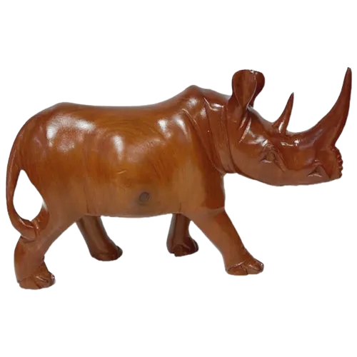 Antique Xl Wooden Rhino Rosewood Vintage