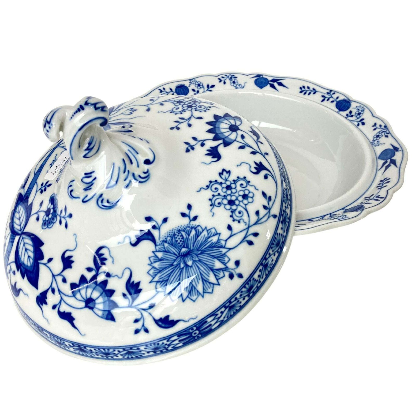 Antiek Porseleinen Ronde Terrine | Blauw Uien | Hutschenreuther Selb | Ca. 1935 photo furniture