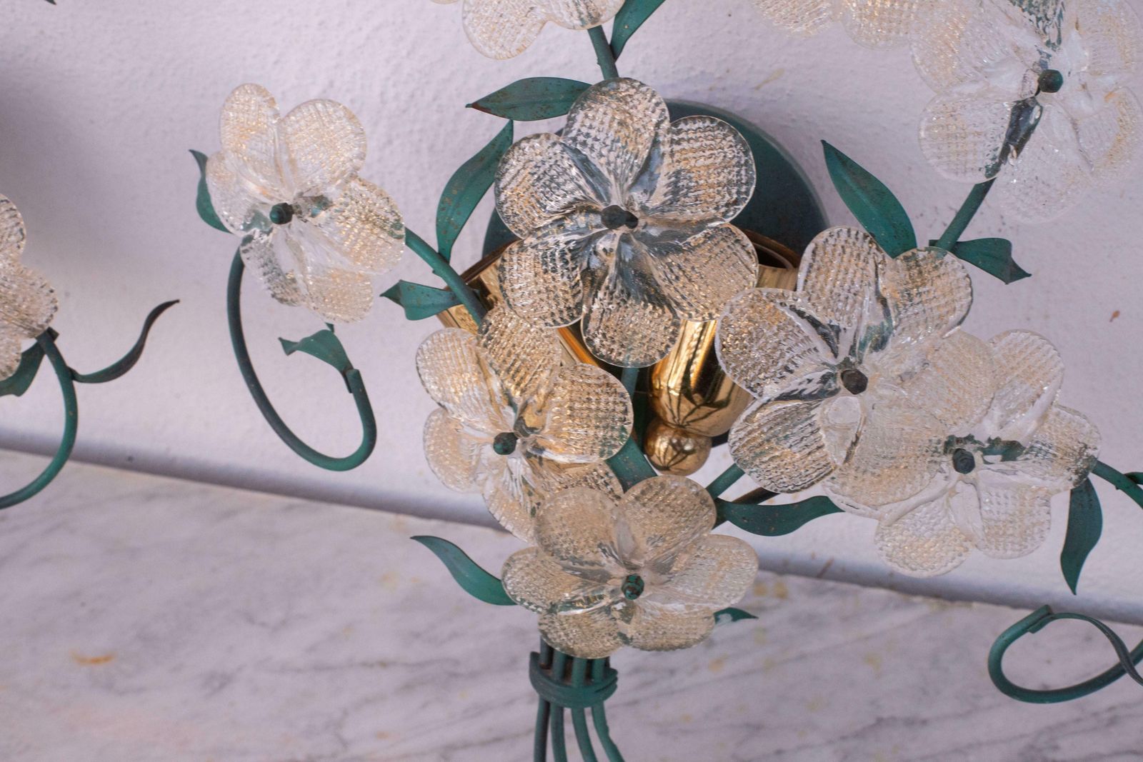 photo furniture Set Of 3 Murano Wall Light Flower By Seguso For Venini, Italy, 1960s