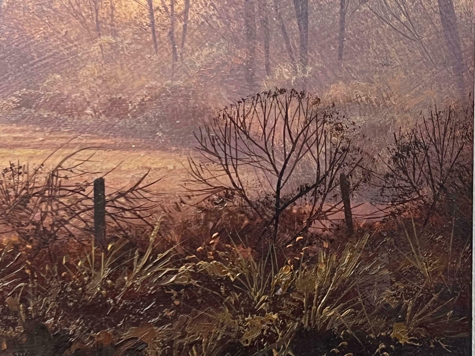 photo for sale Christopher Osborne Farm In The Woods At Sunset In The English Countryside With Warm Brown Colours  Circa 1990